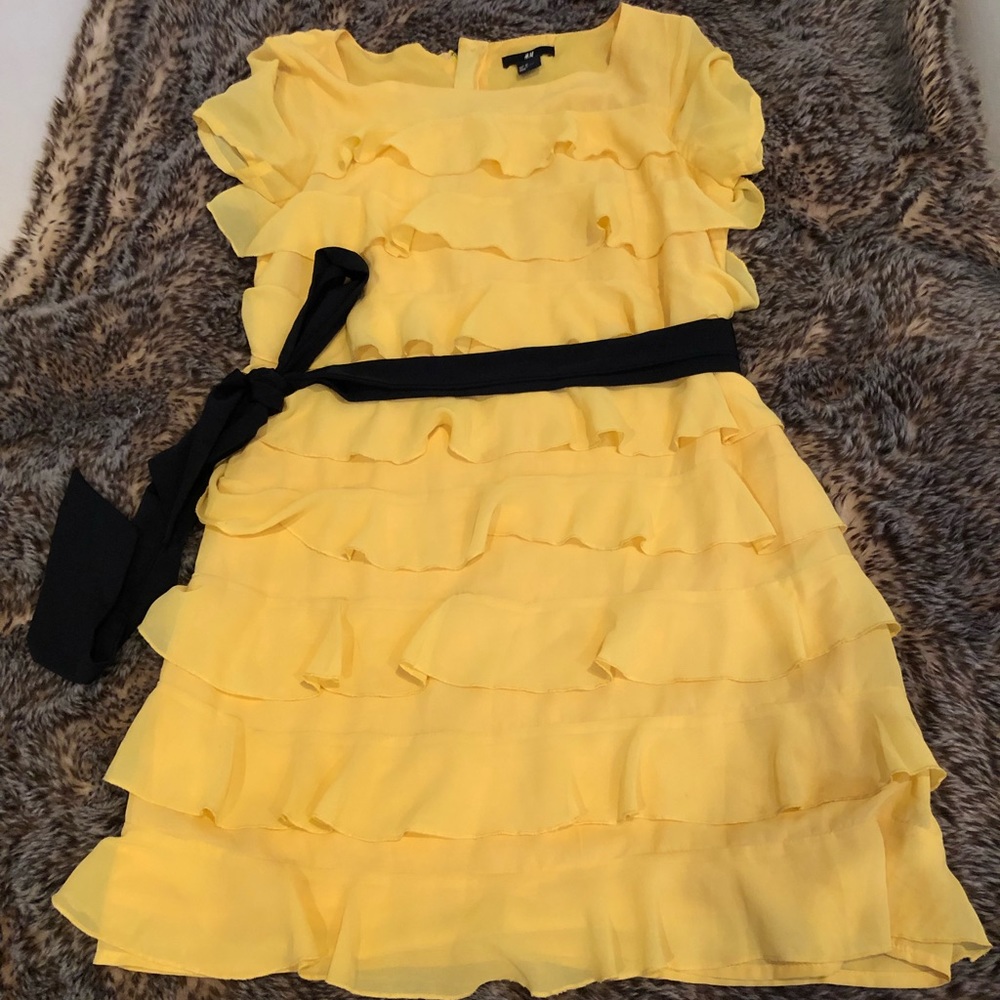 H&M yellow ruffle dress